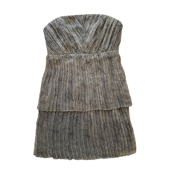 Zara snake print strapless tiered dress - Picture 6 of 10